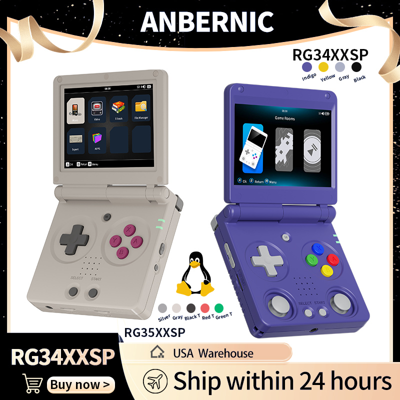 Gaming Console Deals - Anbernic RG34XXSP RG35XXSP 플립 휴대용 게임